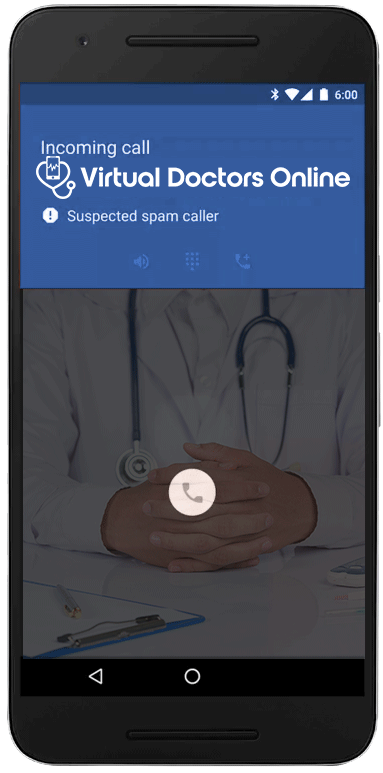 Incoming call from doctor - Virtual Docs Online